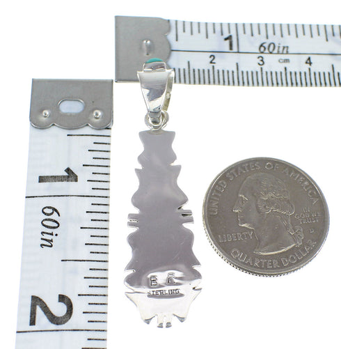 Southwest Sterling Silver Turquoise Inlay Pendant EX56460